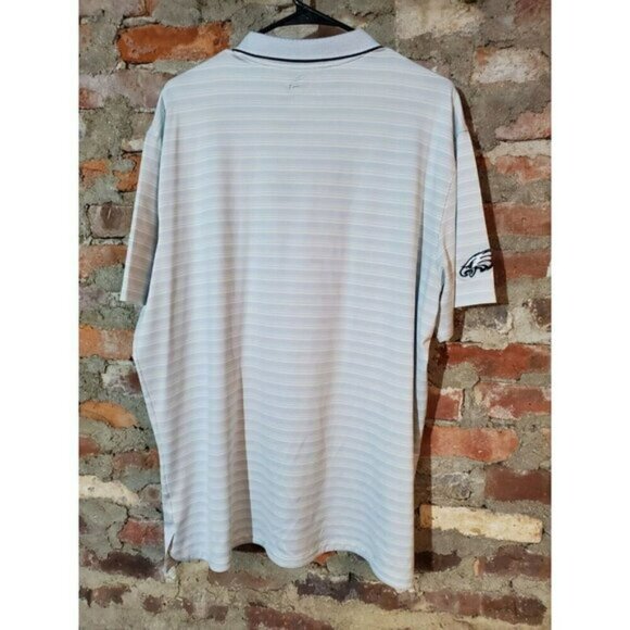 NIKE Dri Fit Eagles Polo Shirt Mens Sz XL Grey White - Picture 2 of 4